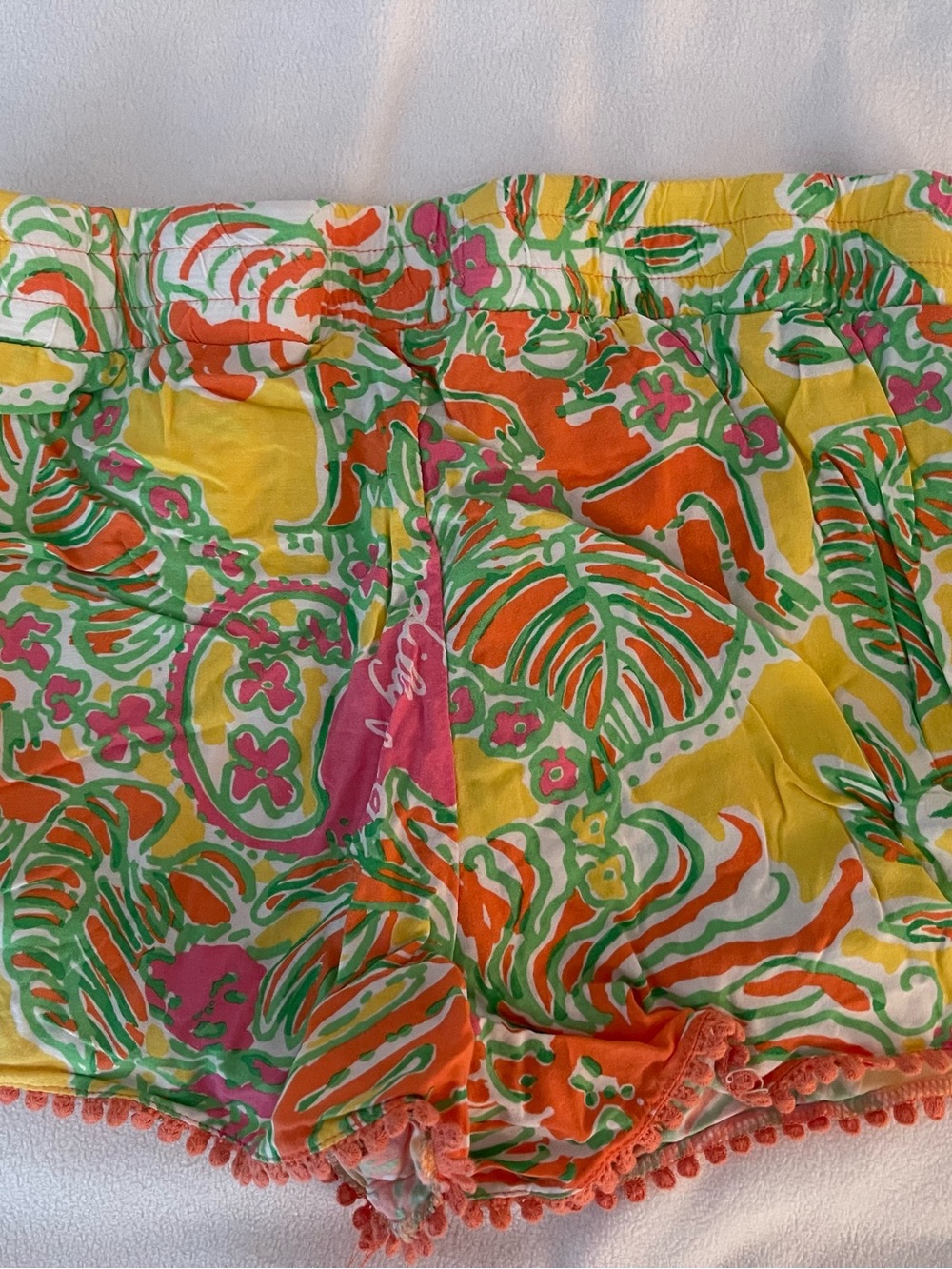 Lilly Pulitzer for Target Yellow Floral Pom-Pom Trim Shorts